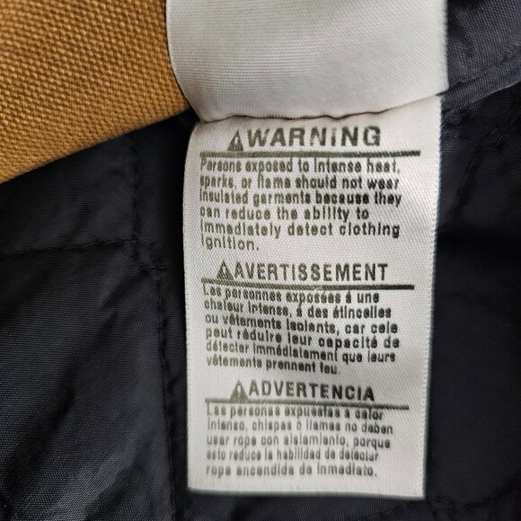 Carhartt Canvas Cotton Duck Zip Up Lined Tan Hooded Work Utility Sleeveless Vest - Picture 10 of 12